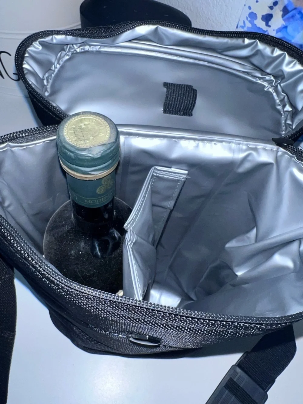 Swiss + Military Black 2-Bottle Insulated Wine Tote NWT
